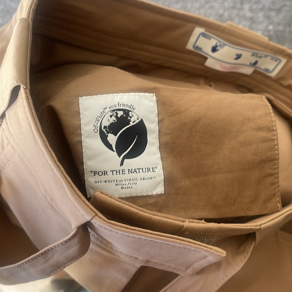 gabardine cargo pant camel off white size 38”inseam - Picture 5 of 5